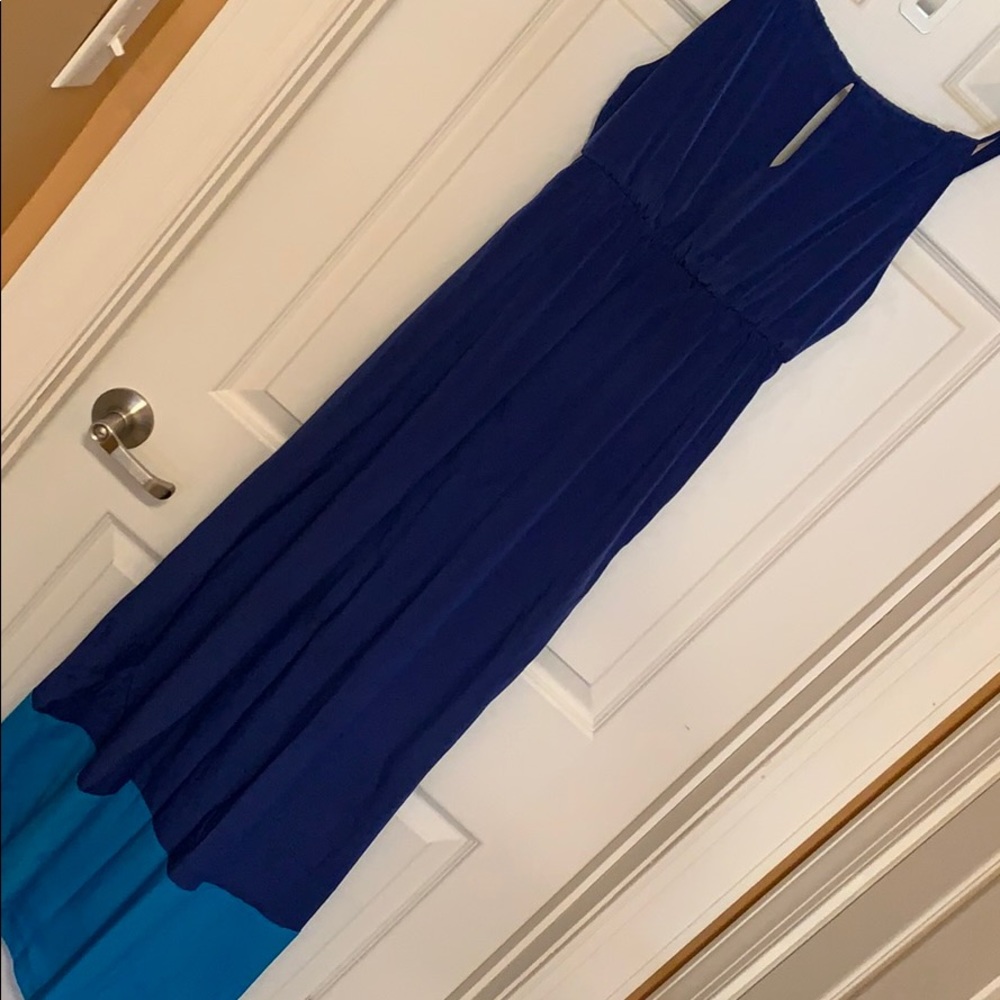 Cobalt & aqua color block maxi dress Old Navy S